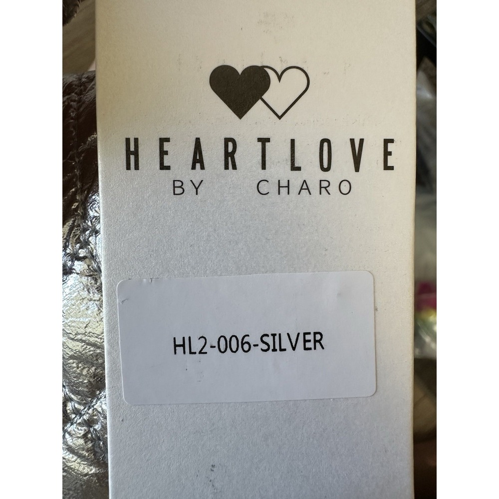 Heart Love by Charo Silver Quilted Shoulder Bag Metallic Y2K Handbag w Pouch NWT - Picture 10 of 11